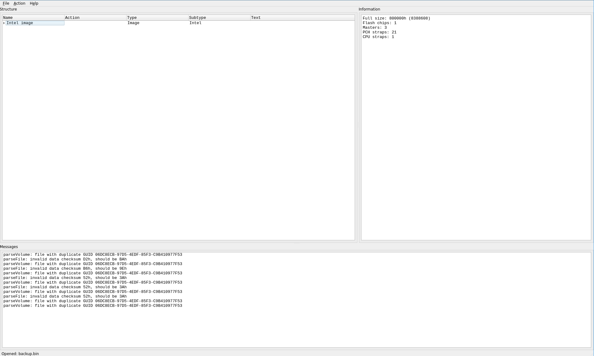 Image of UEFITool opened