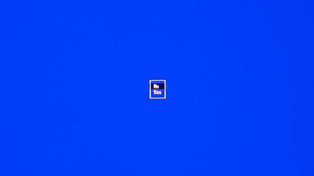 Image of a screen of the program MokManager showing a yes/no selector